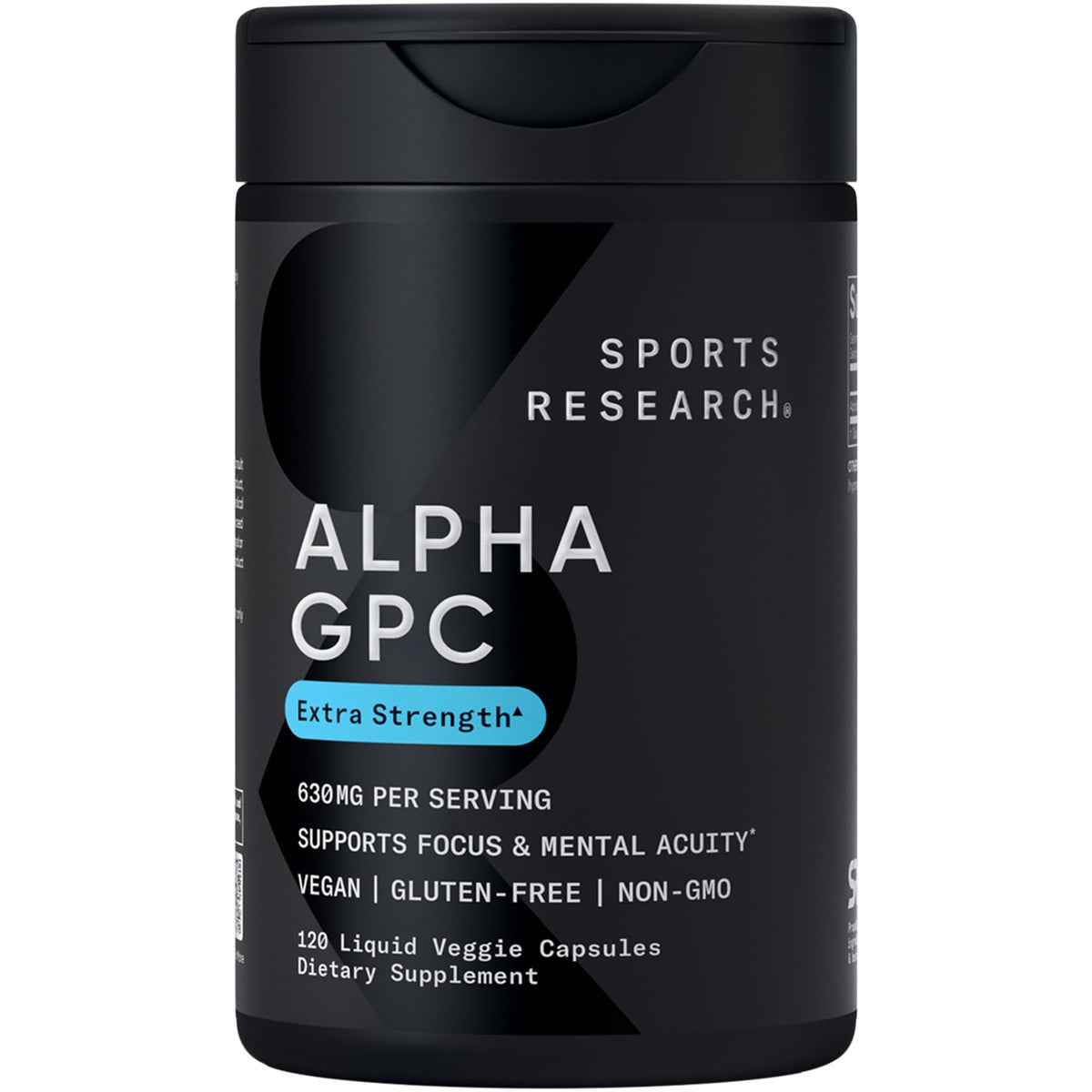 Sports Research Alpha GPC 630mg, bouteille versement: soutien potentiel à la concentration pendant l'entraînement
