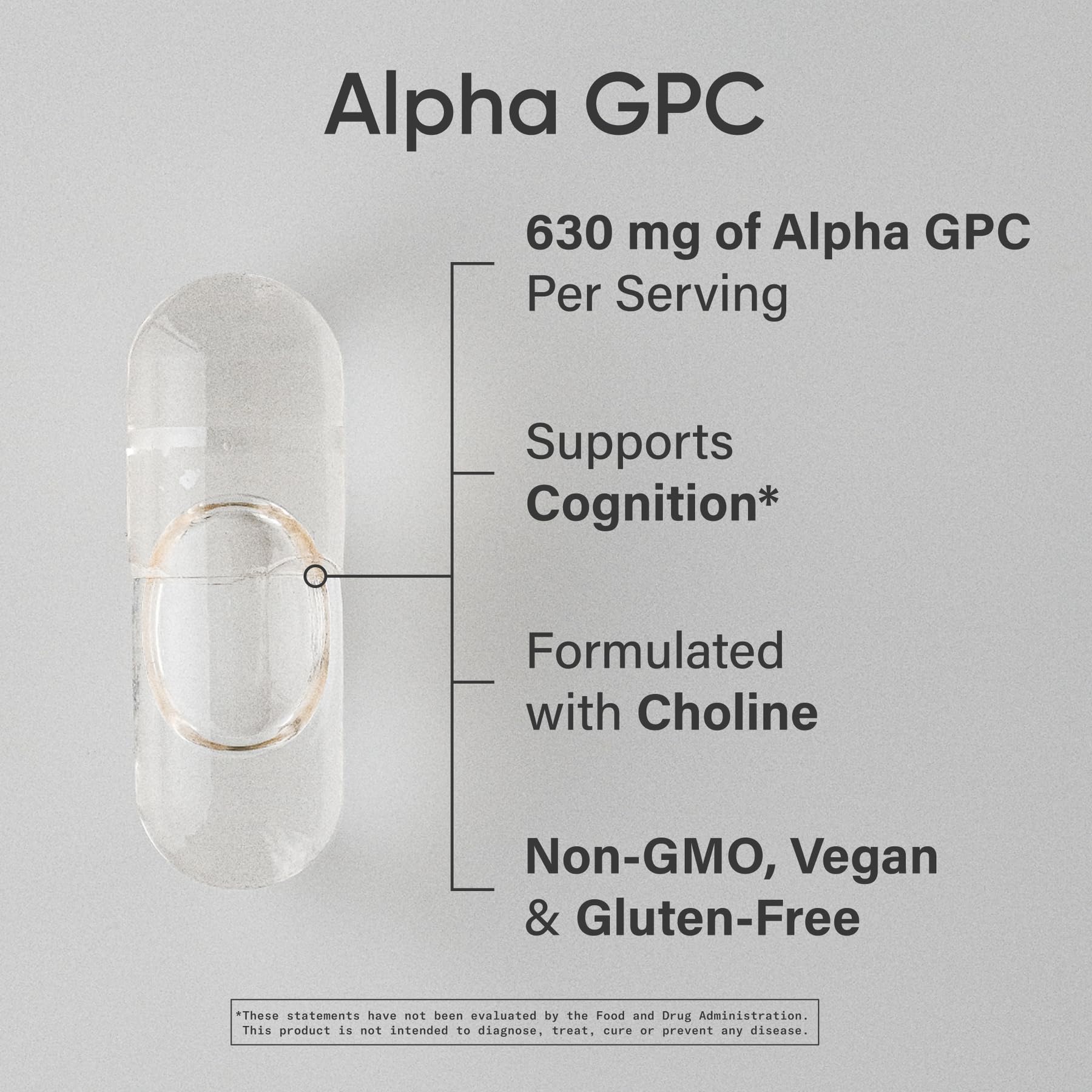 Capsules veggie Alpha GPC 630mg, facilité de prise quotidienne