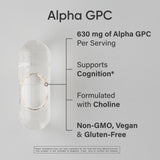 Capsules veggie Alpha GPC 630mg, facilité de prise quotidienne
