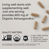 Sports Research Ashwagandha – capsules veggie organiques, utilisation simple.