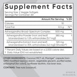 Étiquette et logo Sports Research Ashwagandha, produit végan et sans gluten