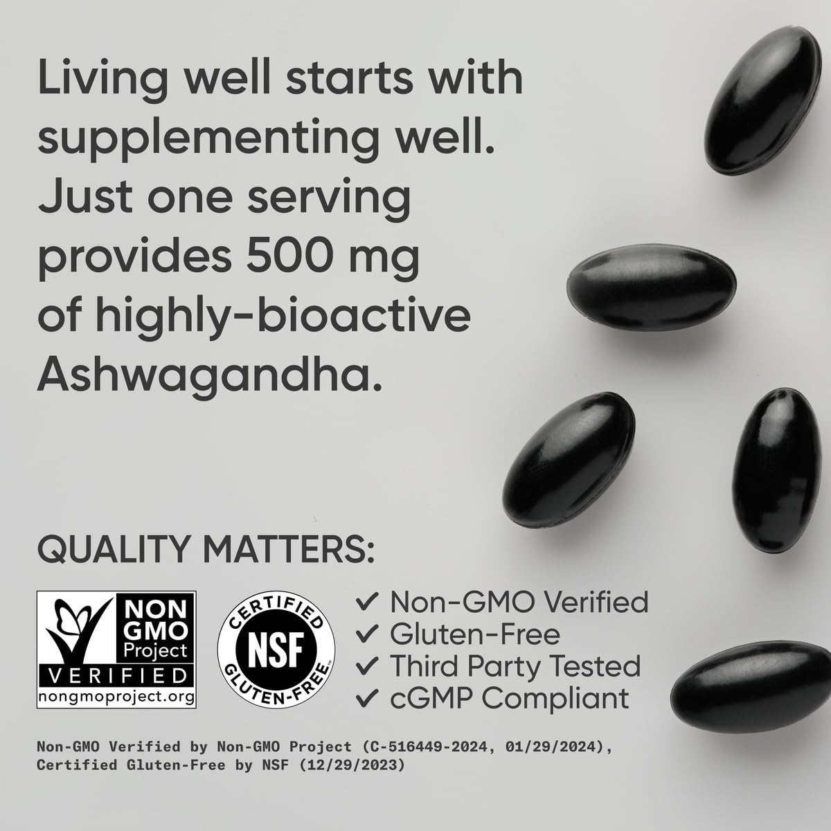 Gélules végétales Sports Research Ashwagandha Softgels, faciles à triterr.