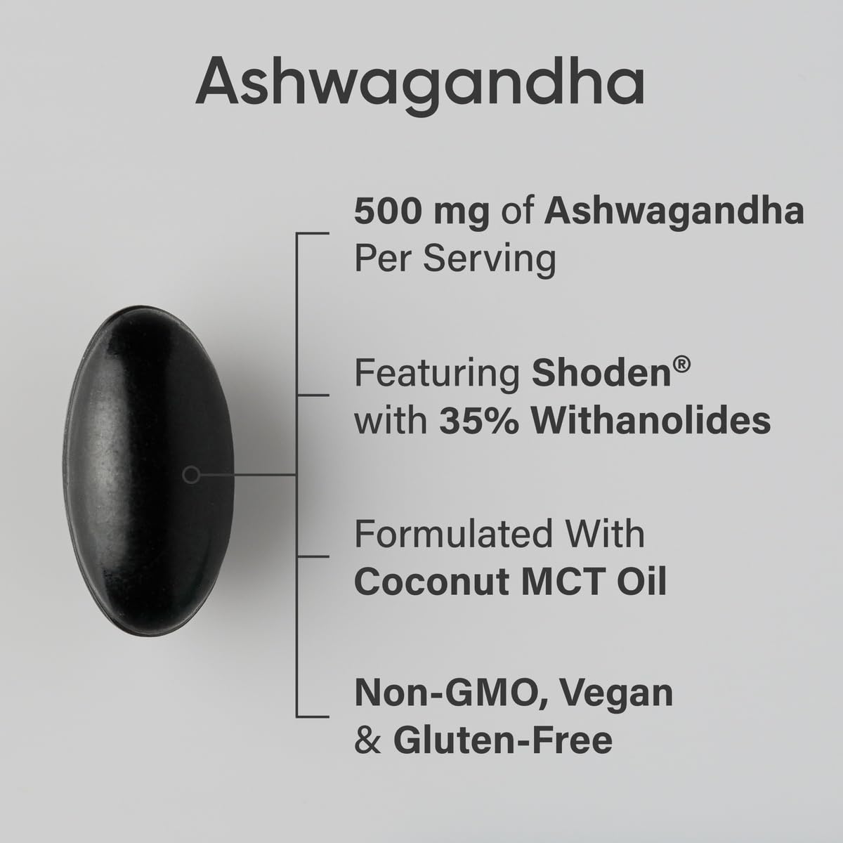 Étiquette du produit Sports Research Ashwagandha Softgels sur emballage.