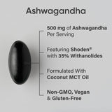 Étiquette du produit Sports Research Ashwagandha Softgels sur emballage.