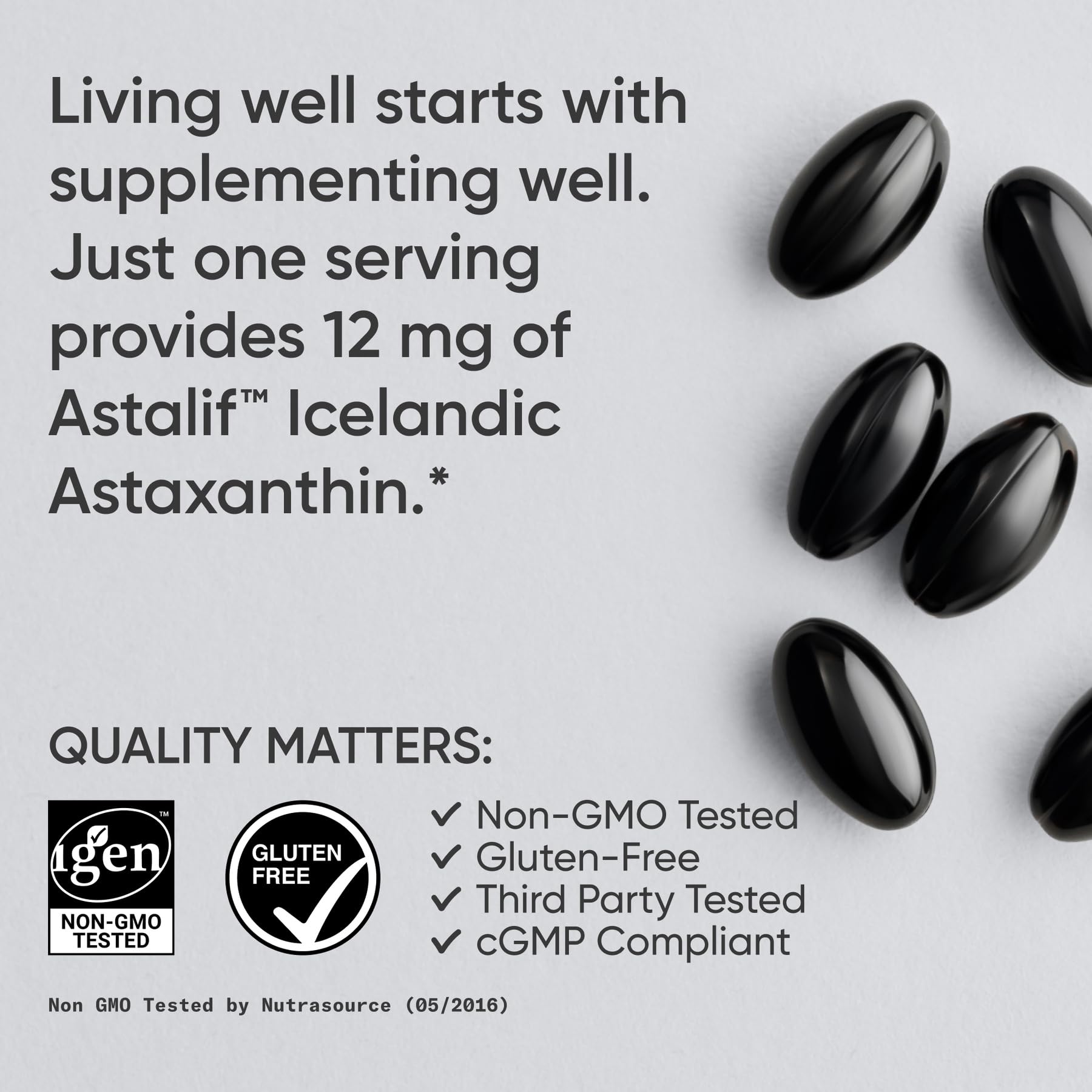 Astaxanthine huile de coco biologique pour absorption améliorée.