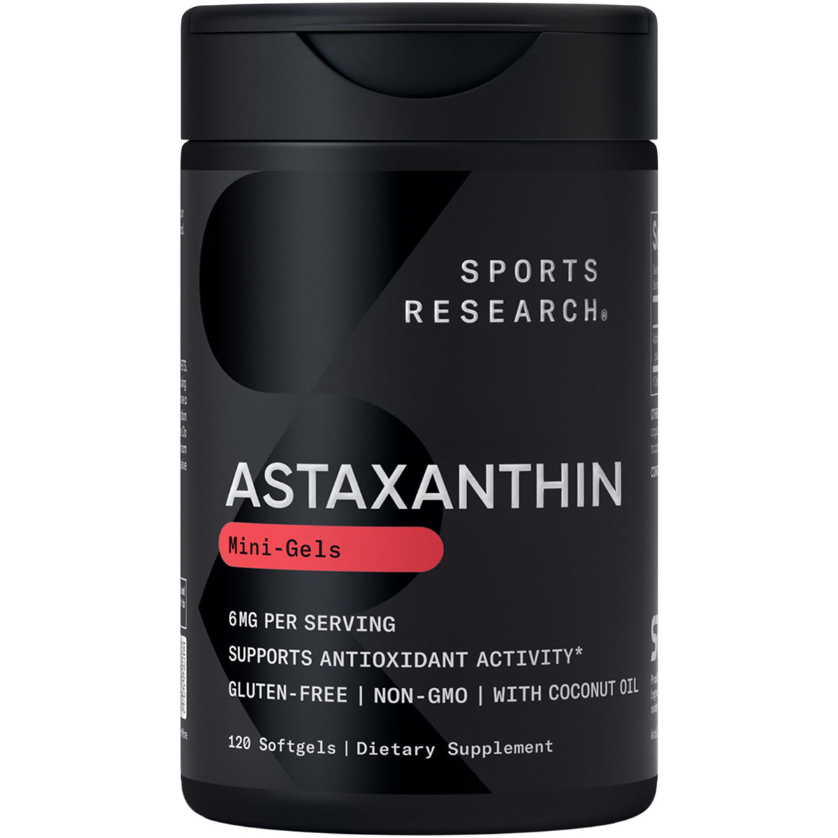 Sports Research Astaxanthine triple-force, bouteille visible, antioxydant potentiel pour la vitalité.
