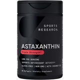 Bouteille Sports Research Astaxanthine Triple-Force prête à l’emploi, potentielle activité antioxydante.