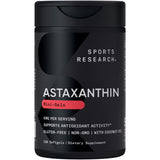 Sports Research Astaxanthine triple-force, bouteille visible, antioxydant potentiel pour la vitalité.