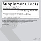 Sports Research gélules astaxanthine vegan: source d’algues pure et durable.