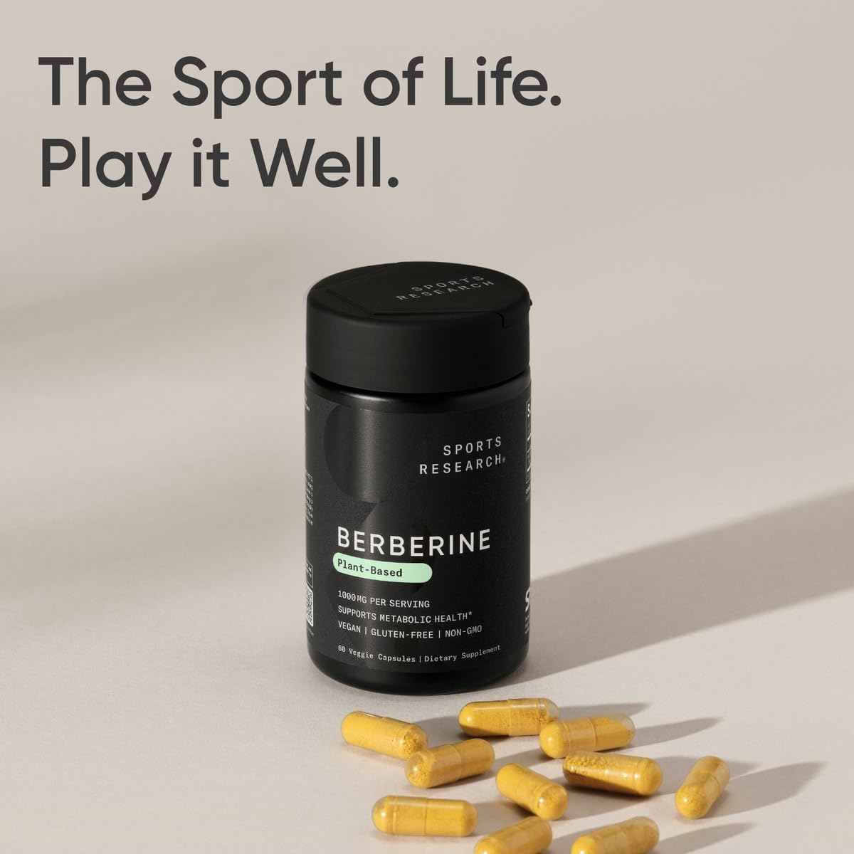 Sports Research Berberine - boite sur etagere avec gelules, pret a integrer votre routine.