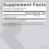 Sports Research Berberine - bouteille moderne, etiquette sans gluten et sans OGM.
