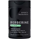 Sports Research Berberine: bouteille ouverte pour un rituel quotidien de soutien métabolique.