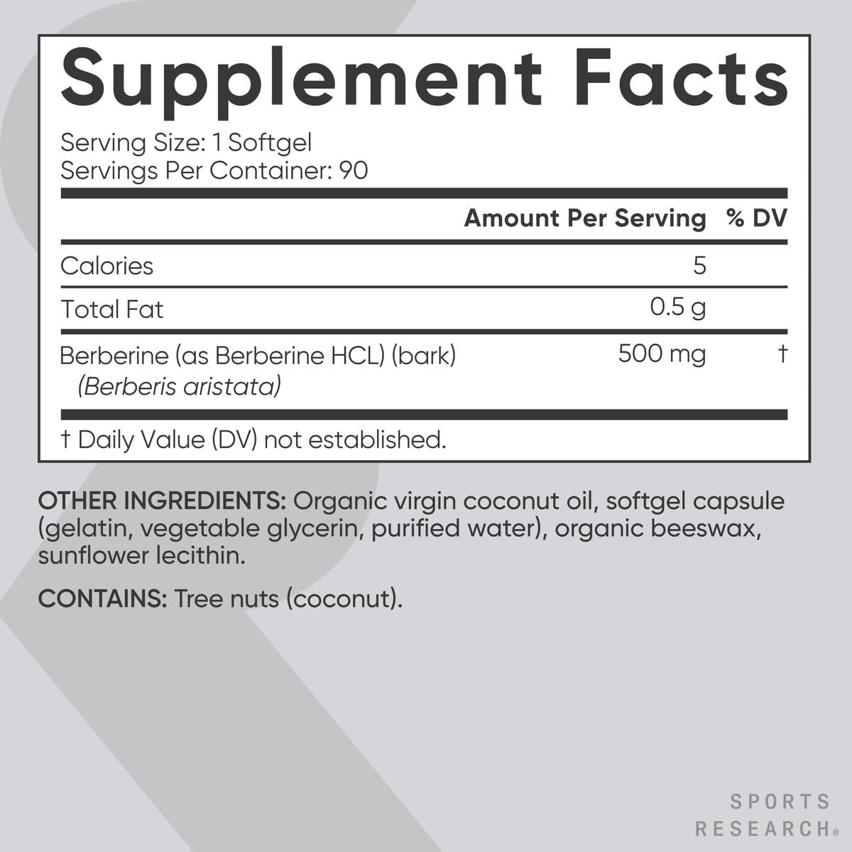 Utilisation quotidienne de Berberine Sports Research avec huile de coco