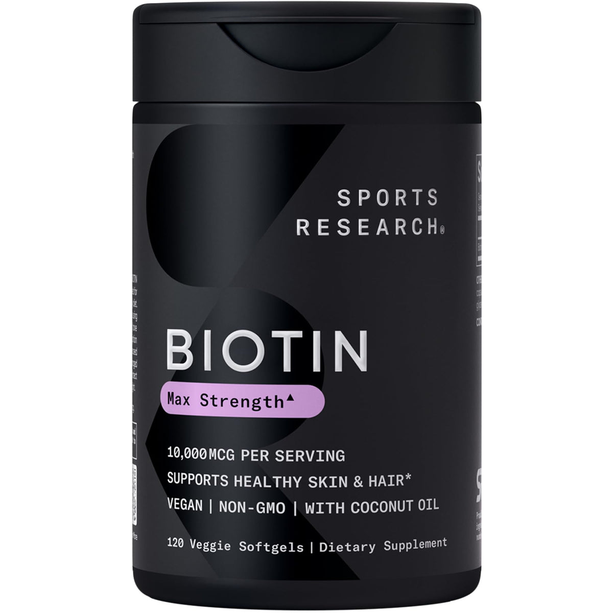 Sports Research Biotin 10 000 mcg - bouteille pour routine cheveux et peau.