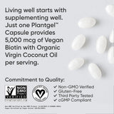 Sports Research Biotin 5000mcg — huile de coco organique dans les gélules.