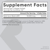 Huile de noix de coco biologique intégrée dans les gélules Biotine Sports Research.