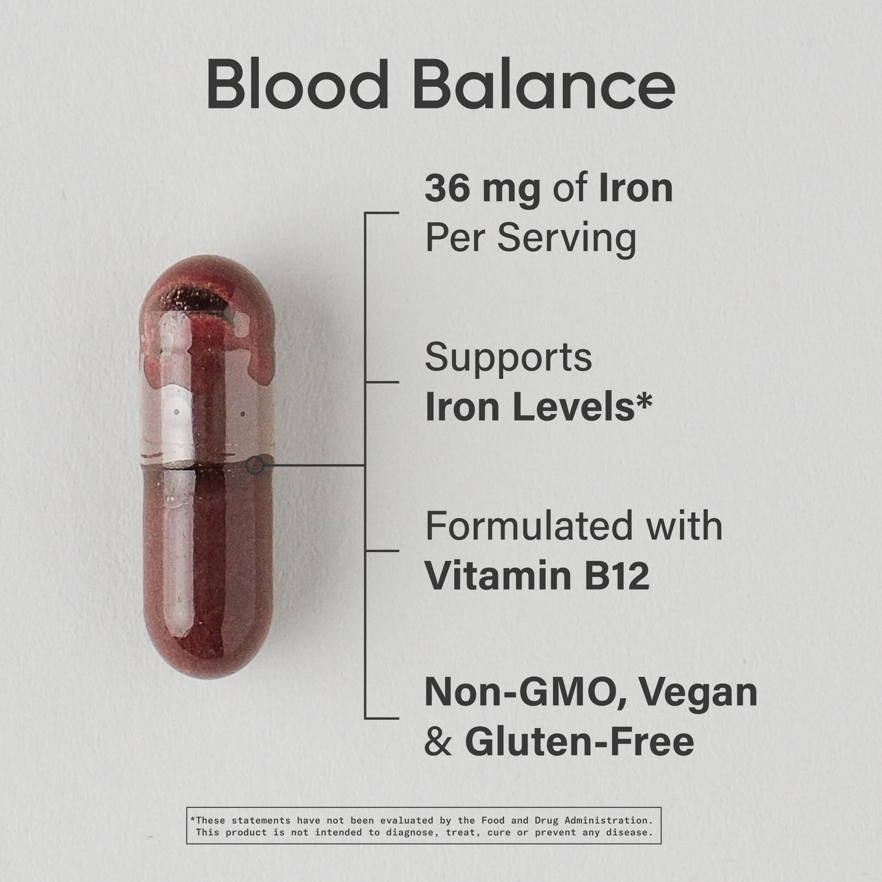 Sports Research Blood Balance – capsules visibles, favorisant l absorption du fer et l energie