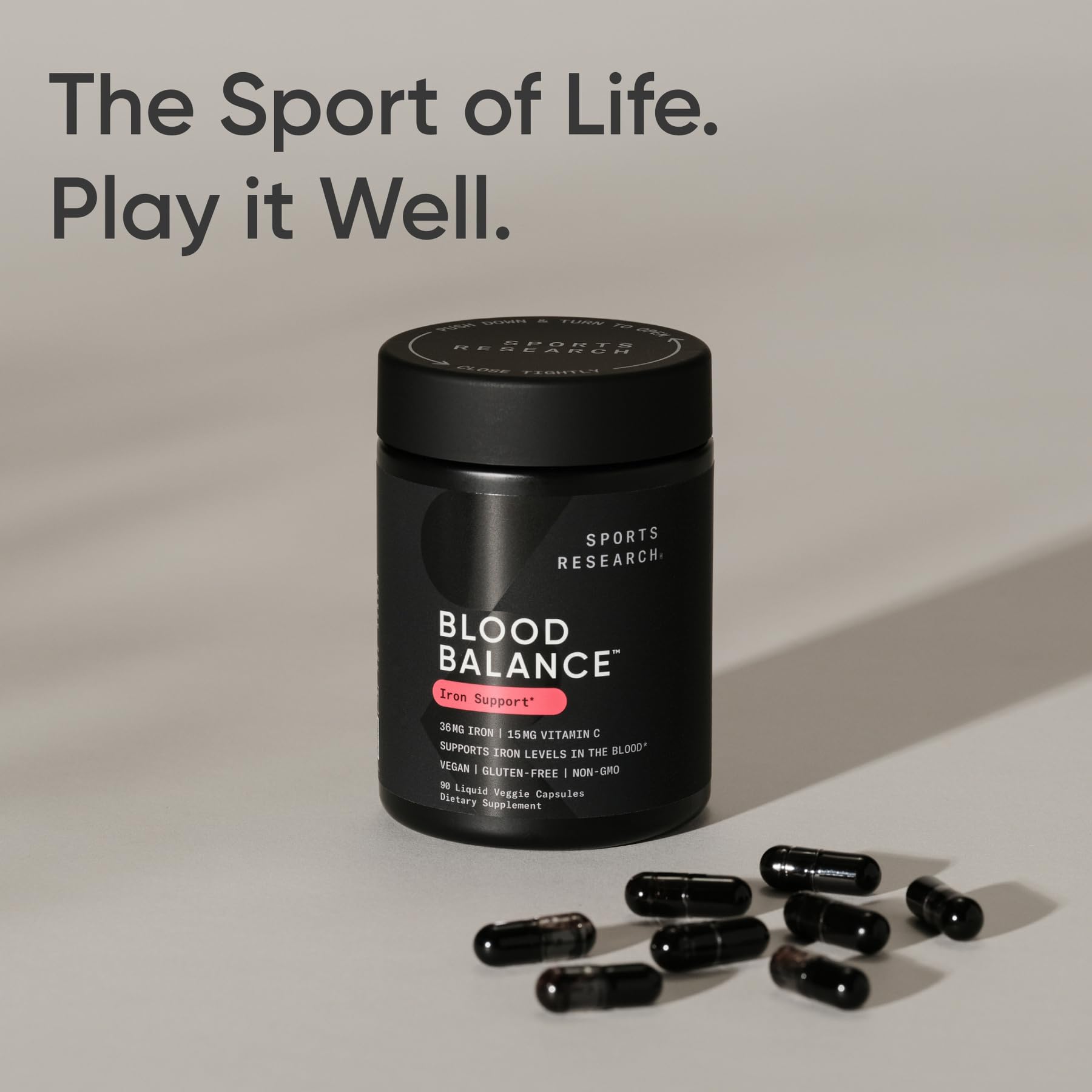 Sports Research Blood Balance – emballage sans gluten mis en avant