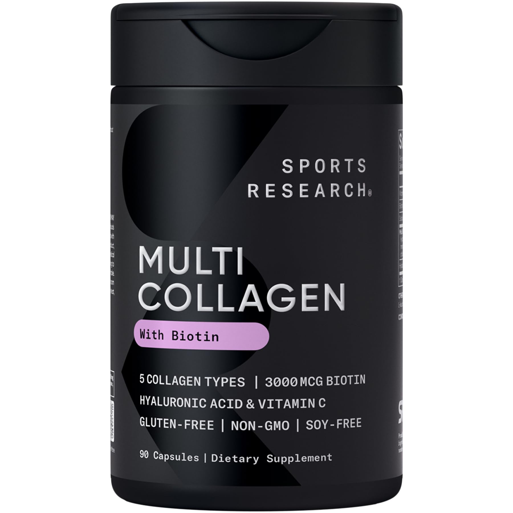 Sports Research bouteille de collagène biotine prête pour la routine beauté.