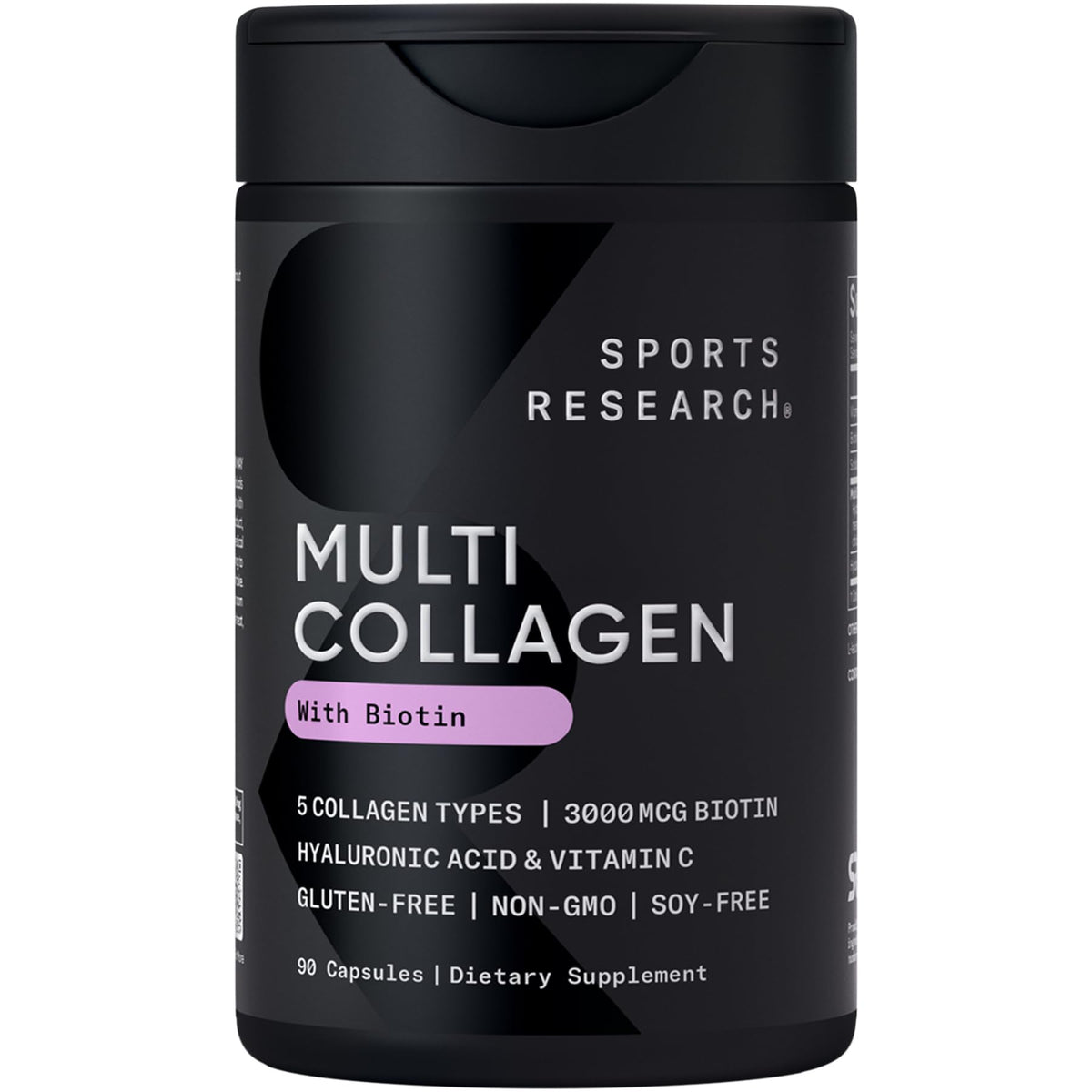 Sports Research bouteille de collagène biotine prête pour la routine beauté.