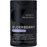 Sports Research bouteille de soutien immunitaire au sureau, potentiellement utile au quotidien.