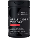Bouteille Sports Research vinaigre cidre-pomme cayenne prête au quotidien, soutien potentiel.