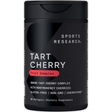 Sports Research capsules cerises Montmorency dans une bouteille pratique, facile à prendre.