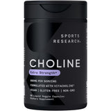 Sports Research Choline: bouteille de 60 capsules pour une concentration potentielle.