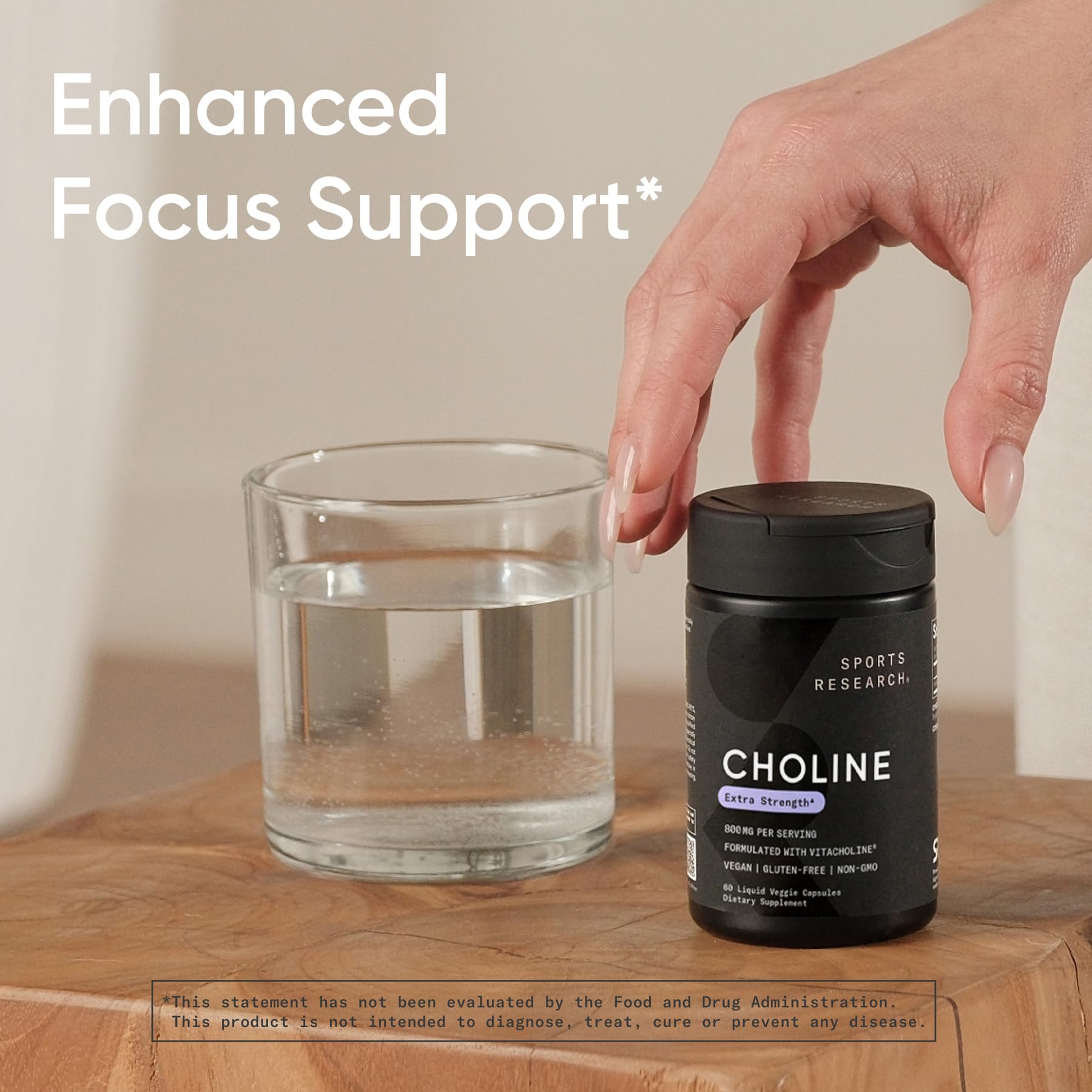 Emballage vegan et traçabilité du produit Sports Research Choline.