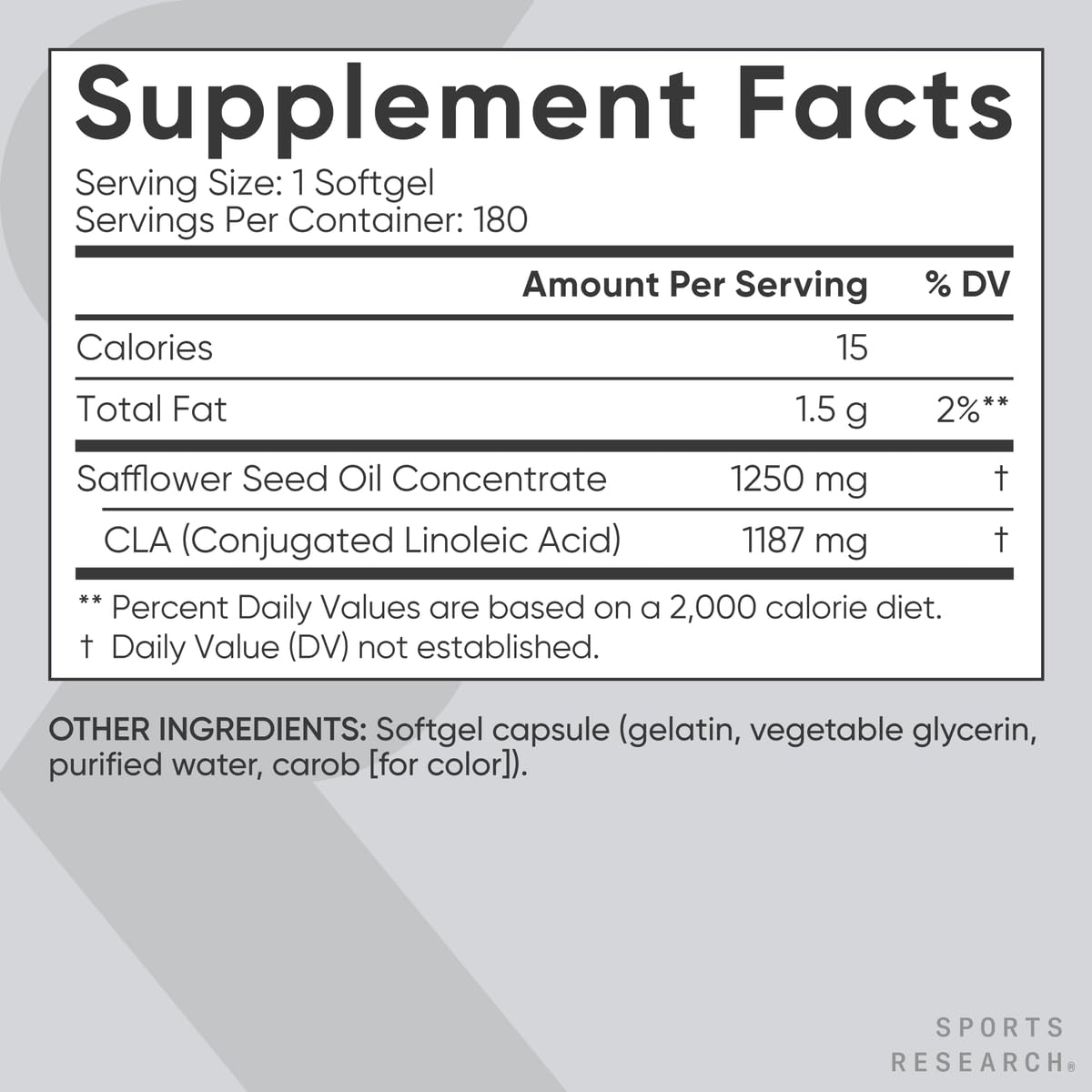 Sports Research CLA 1250 mg — dose quotidienne recommandée pour les sportifs