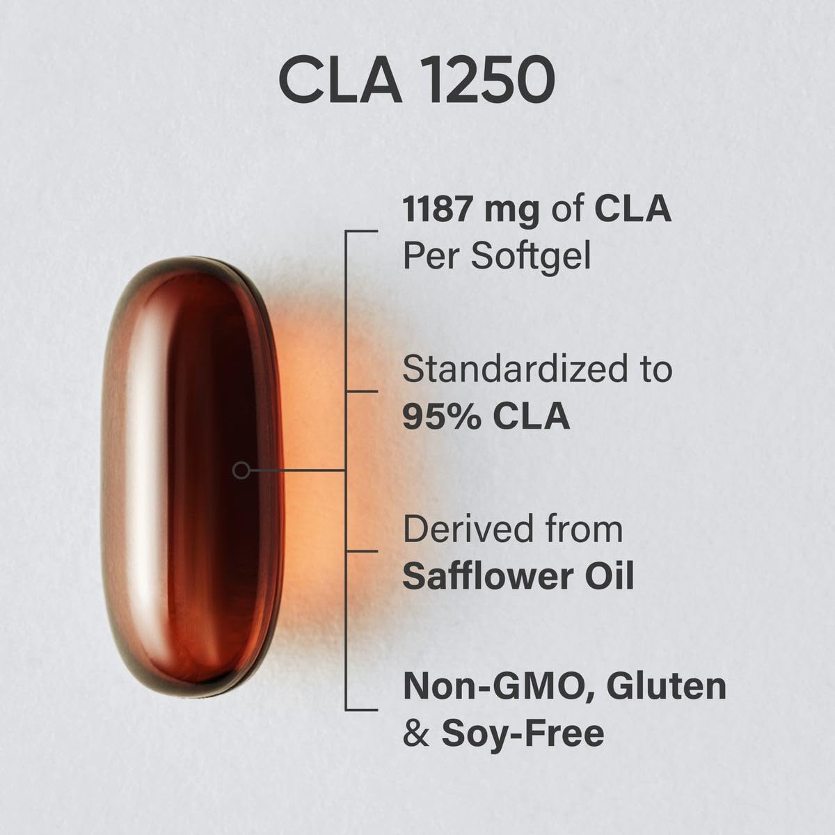 Sports Research CLA, softgel 90 capsules, formule sans OGM et sans gluten.