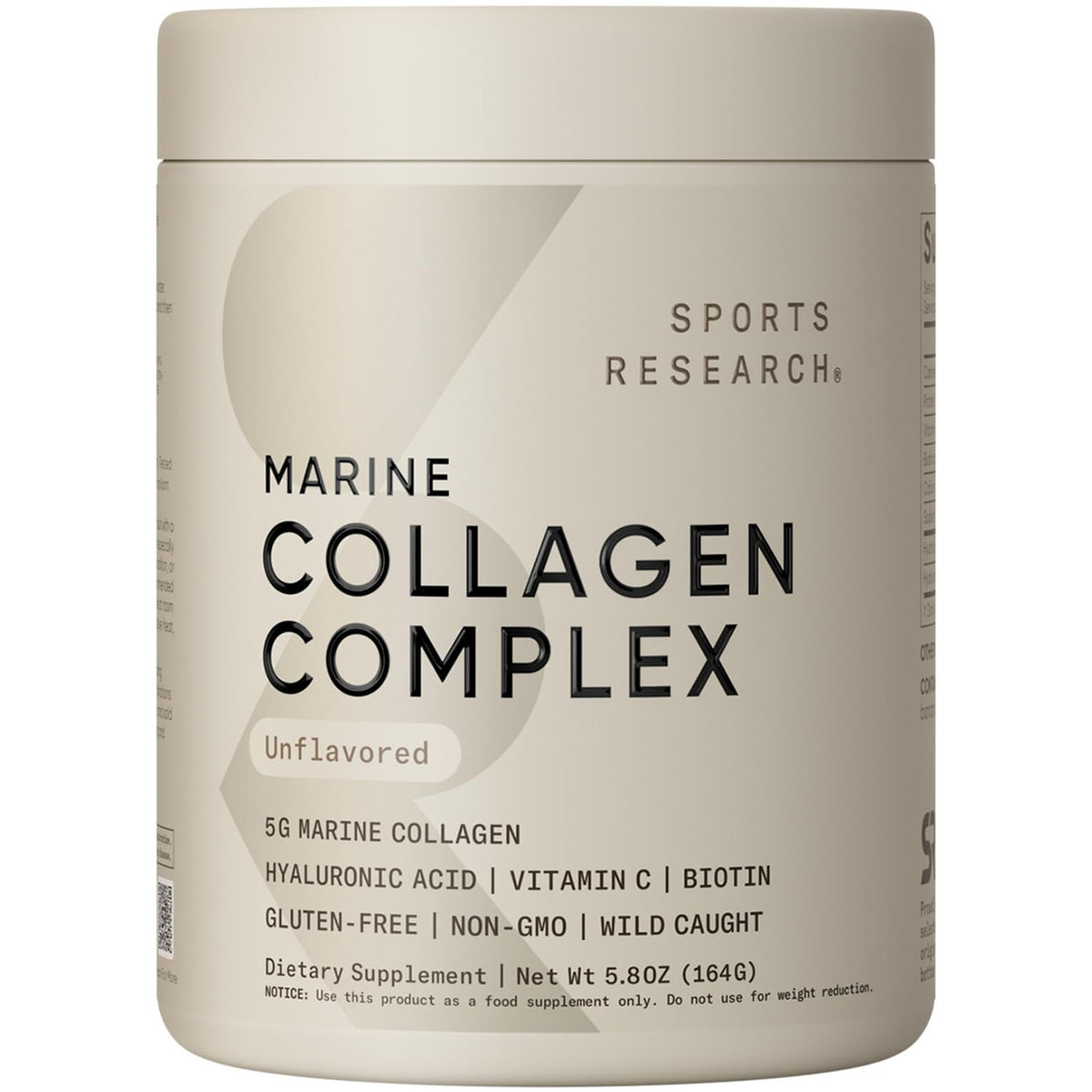 Sports Research Collagen Beauty, bouteille montrant la forme pratique du produit.