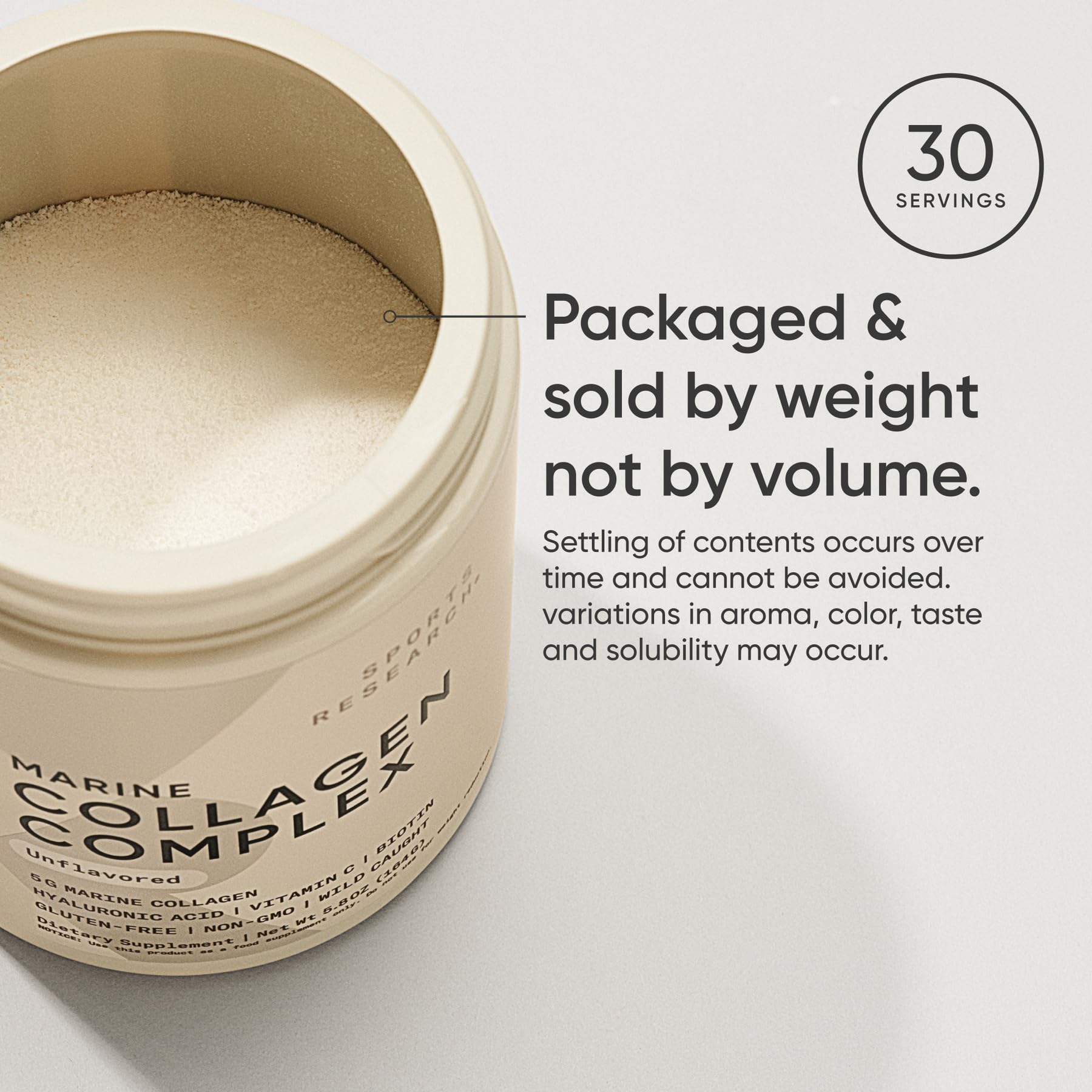 Sports Research Collagen Beauty, dissolution dans l’eau facilitée pour boissons.