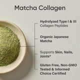 Sports Research Collagen Matcha: emballage clair et stockage facile.