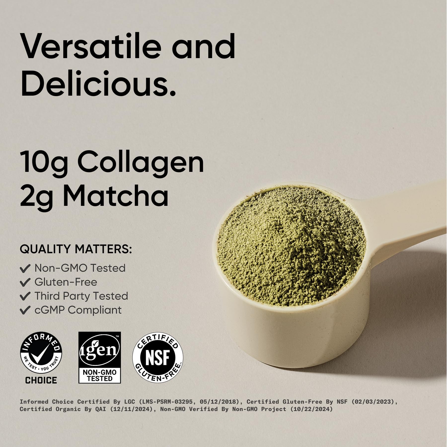 Sports Research Collagen Matcha: tasse chaude prête à déguster.
