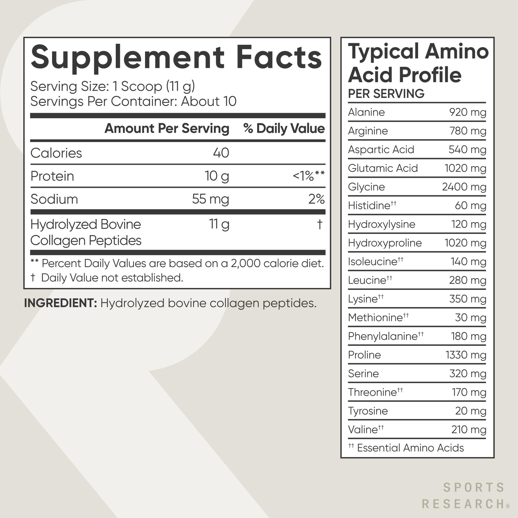 Sports Research Collagen Peptides – Smoothie nutritif avec protéines et collagène.