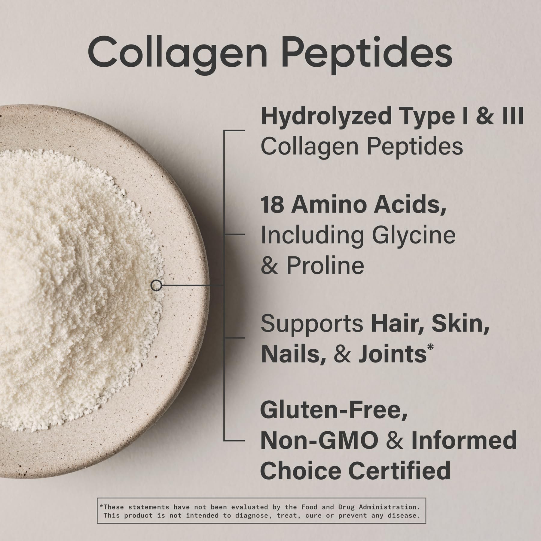Sports Research collagene peptides: étiquette avec certifications Paleo et Keto.
