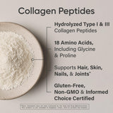 Sports Research collagene peptides: étiquette avec certifications Paleo et Keto.
