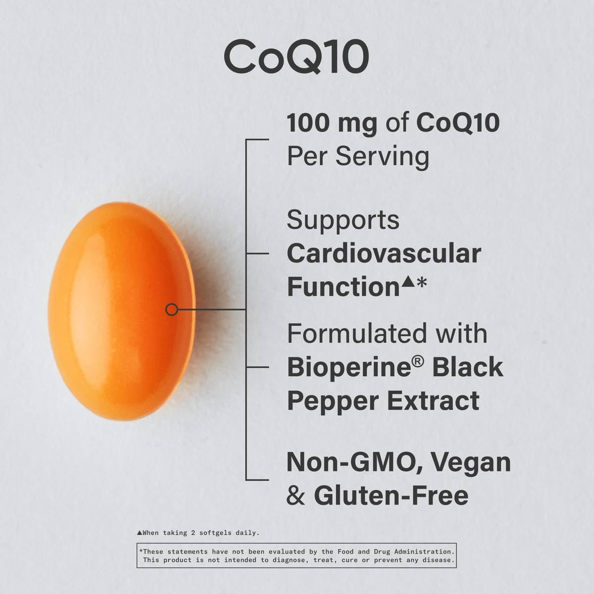 Gélules vegan certifiées Sports Research CoQ10, faciles à avaler.