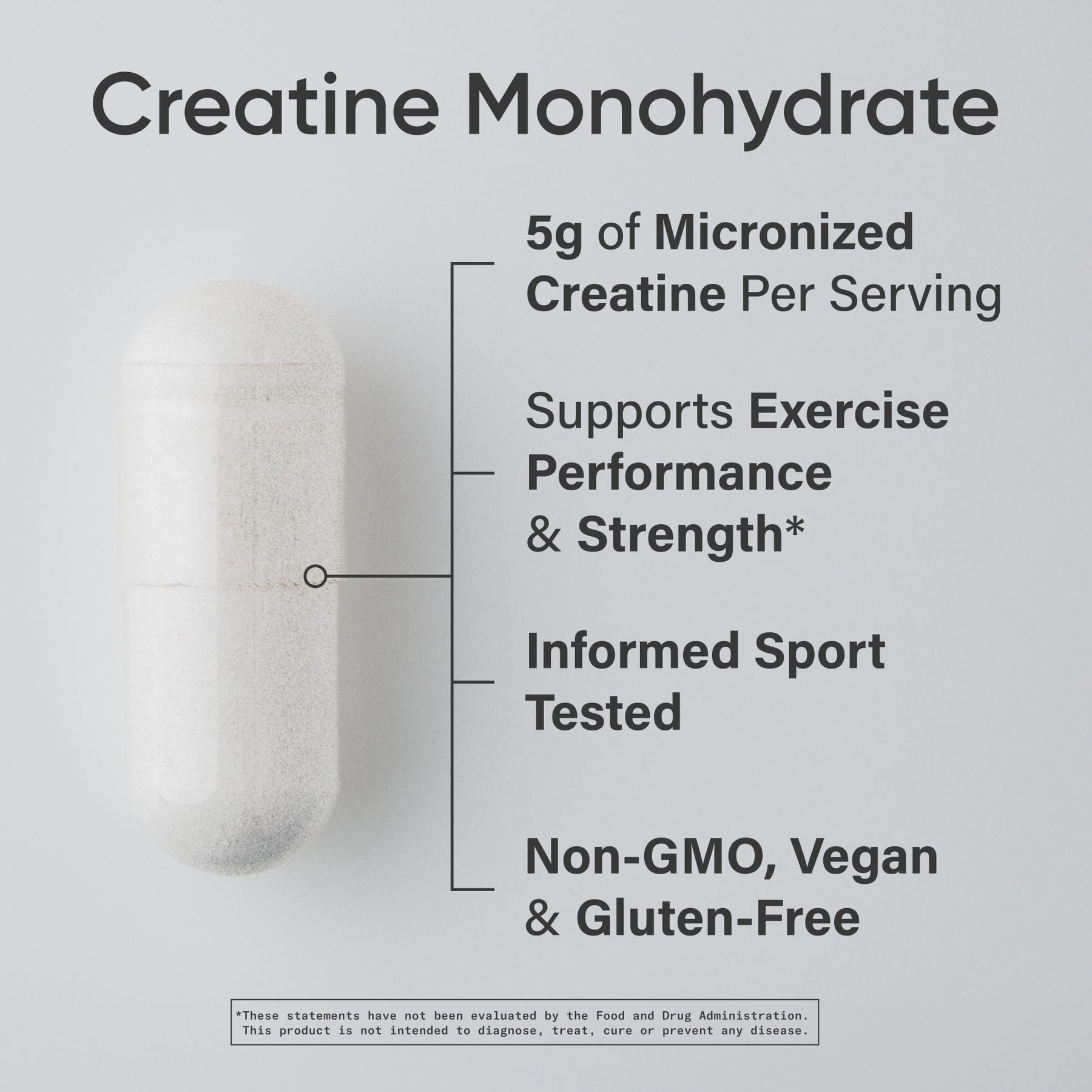 Bouteille Sports Research Créatine Monohydrate pratique à emporter