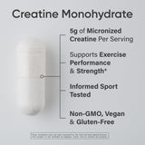 Bouteille Sports Research Créatine Monohydrate pratique à emporter
