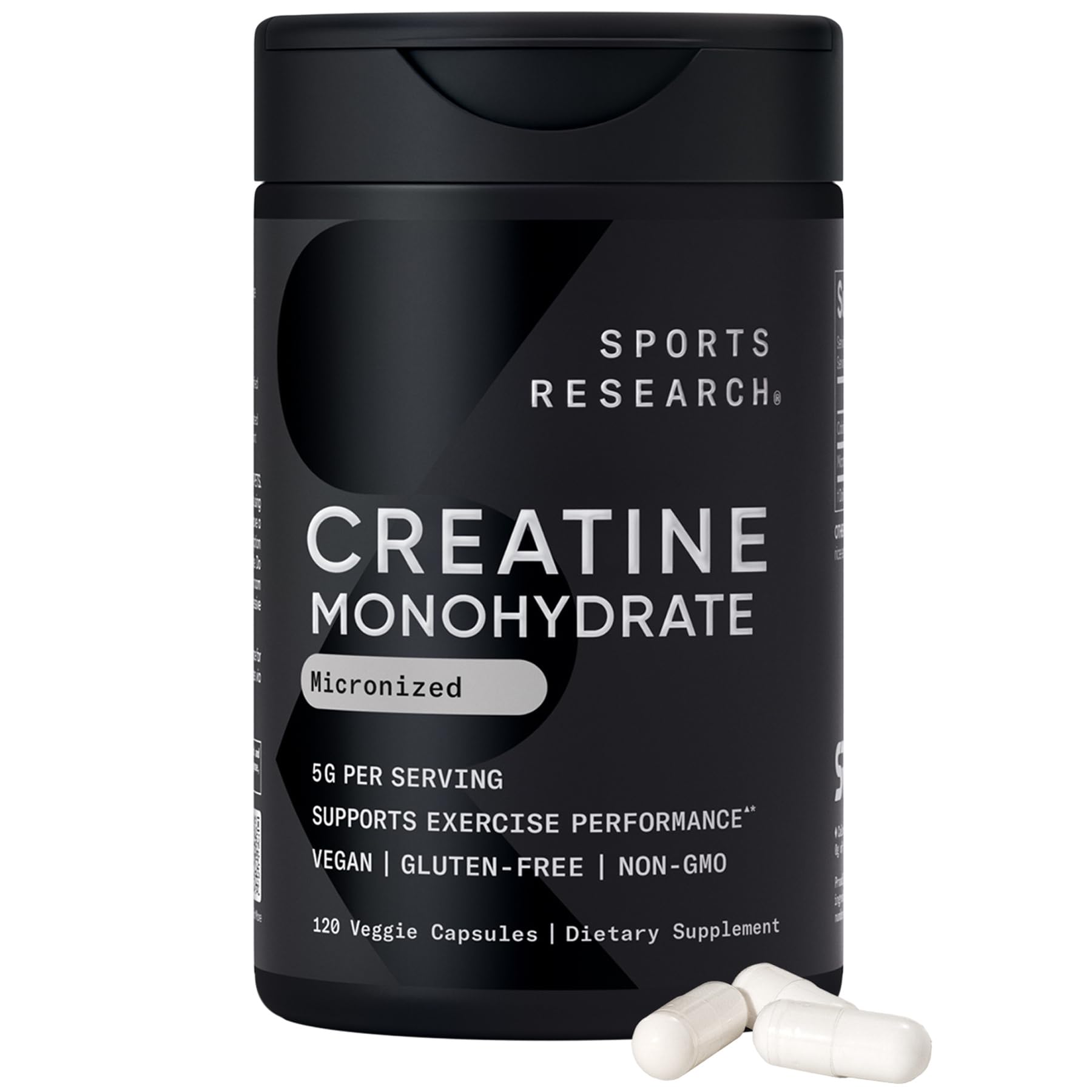 Sports Research Créatine Monohydrate, capsules pour énergie musculaire