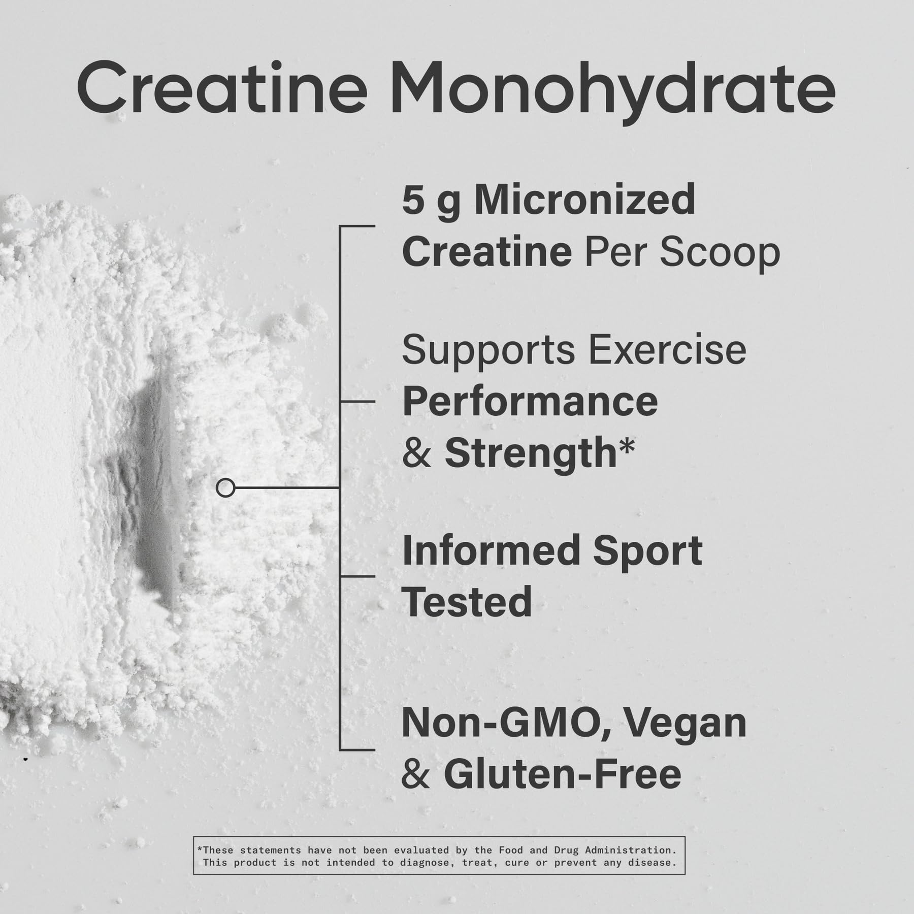 Sports Research Creatine Monohydrate, dose-cuillère précise pour une prise quotidienne.