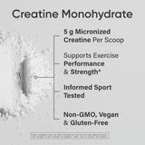 Sports Research Creatine Monohydrate, dose-cuillère précise pour une prise quotidienne.