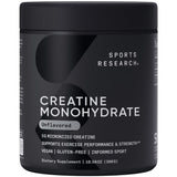 Sports Research Creatine Monohydrate, poudre micronisee non aromatee prête à l'entraînement pour soutenir la puissance