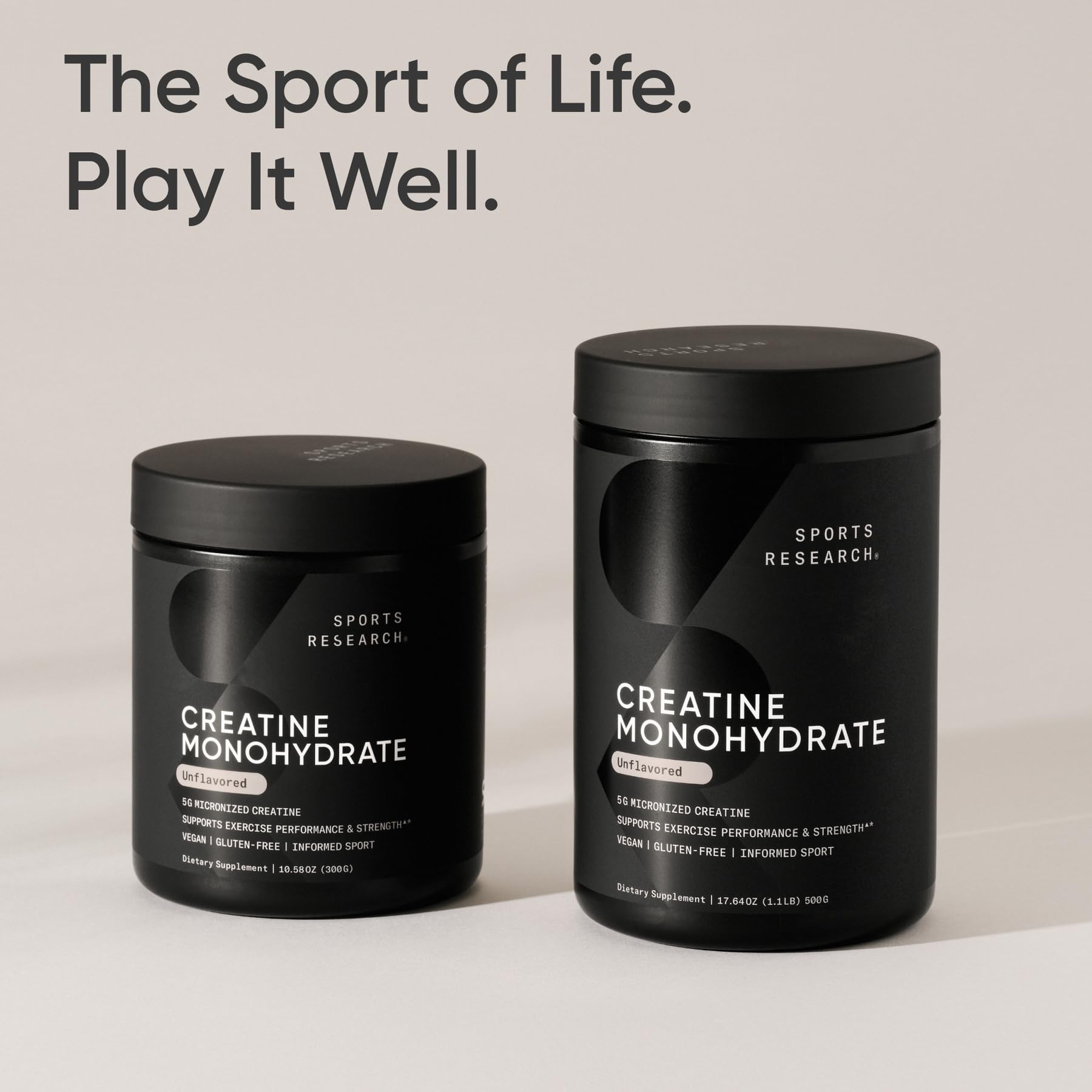 Sports Research Creatine Monohydrate, poudre adaptée pour les sportifs cherchant force et récupération potentielle