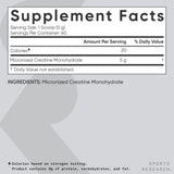 Sports Research Creatine Monohydrate, texture fine, mélange homogène garanti pour des shakers sans grumeaux
