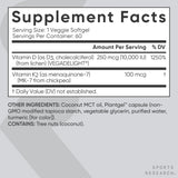Sports Research D3 + K2 - Absorption améliorée grâce à l'huile MCT de coco.