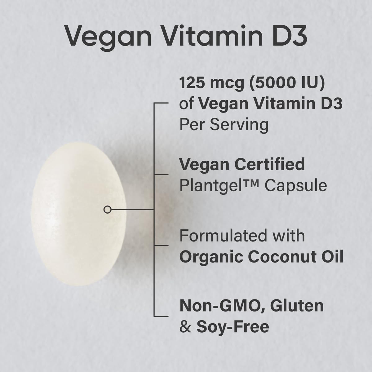 Sports Research D3 végane, étiquette et certification Non-GMO.