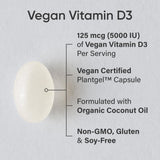 Sports Research D3 végane, étiquette et certification Non-GMO.